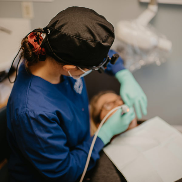Susan working with oral camera